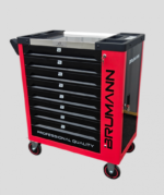 Brumann werkplaatswagen – 8 laden, 6 gevuld + zijkast + 2 momentsleutels – Image 2