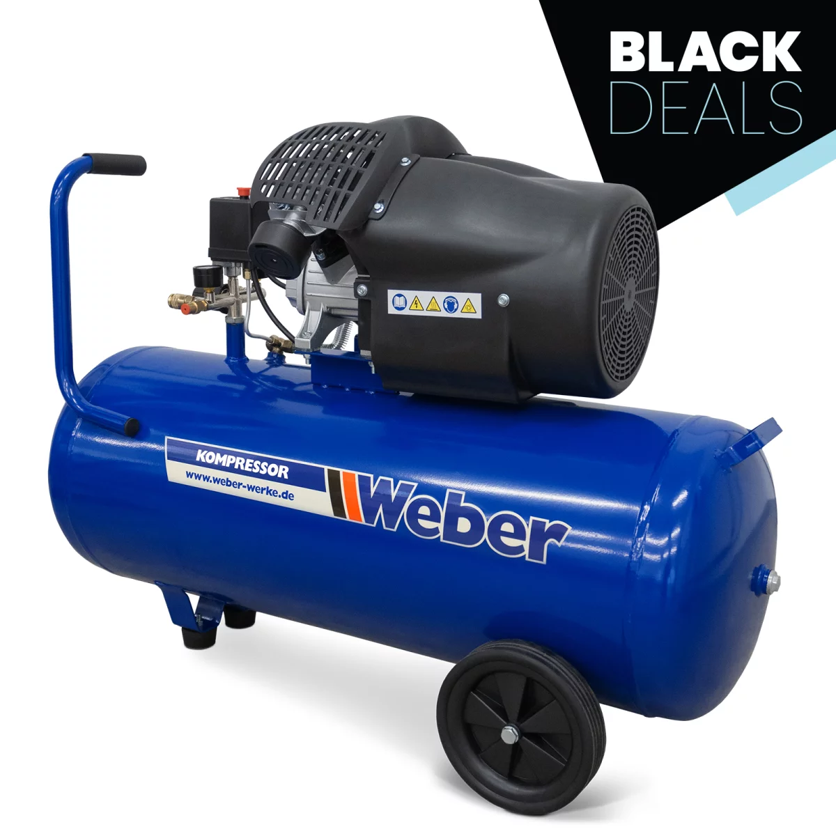 j1 Weber werkplaatscompressor 230 V – 8 bar – 100 L – Image 1